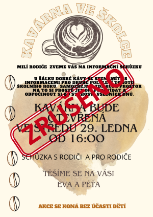 Kavárna v MŠ zrušeno